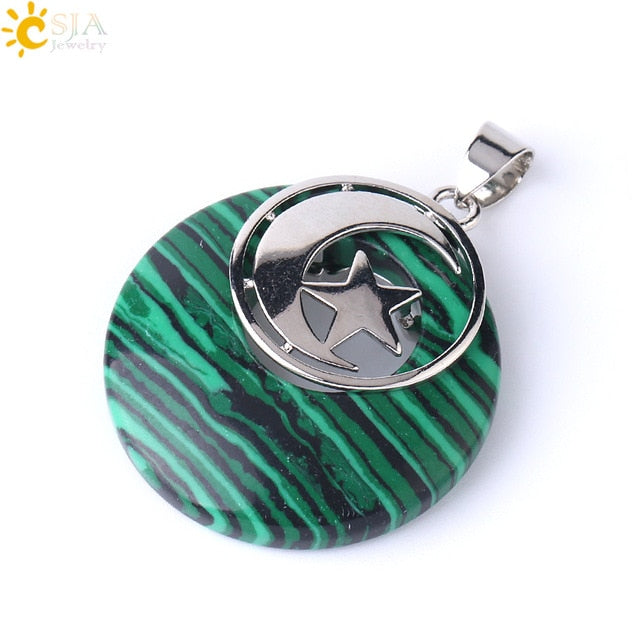 Moon & Star Pendant -  Abalone Shell